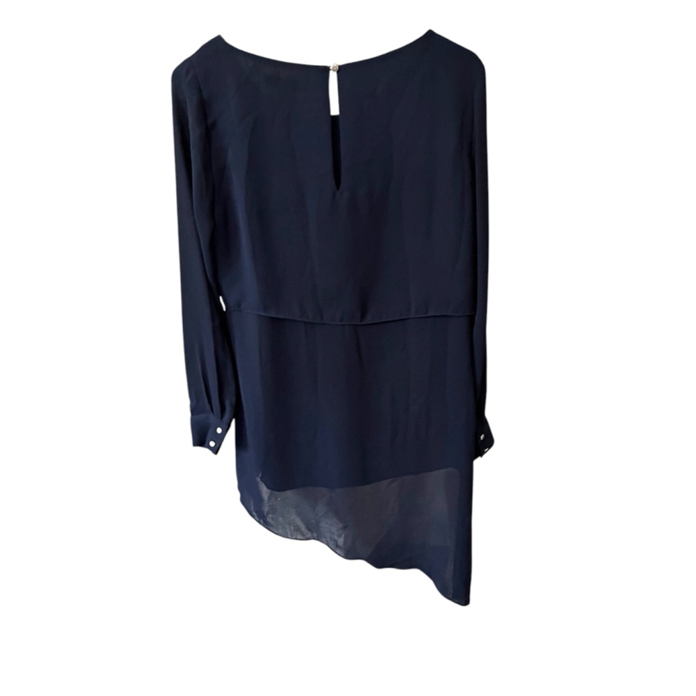 White House Black Market, Cascade Blouse, Women’s Size 0, Navy - Picture 2 of 6